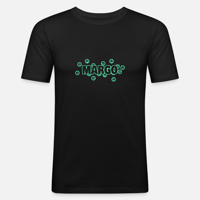 Lustig Margo - Männer Slim Fit T-Shirt - Schwarz