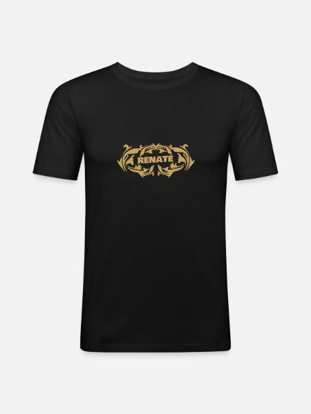 Renate - T-shirt près du corps Homme - noir