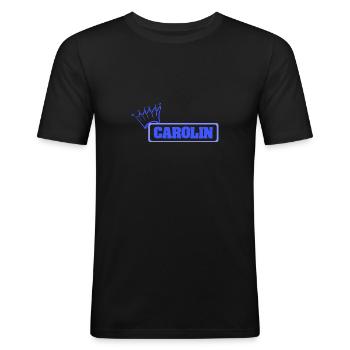 Schwester Carolin - Männer Slim Fit T-Shirt - Schwarz - Vorne - Nik (191cm)