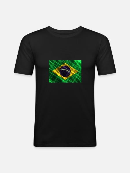 Brésil - T-shirt près du corps Homme - noir