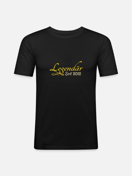 Jahr 2012 - Männer Slim Fit T-Shirt - Schwarz