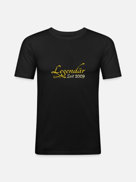 2009 - Männer Slim Fit T-Shirt - Schwarz