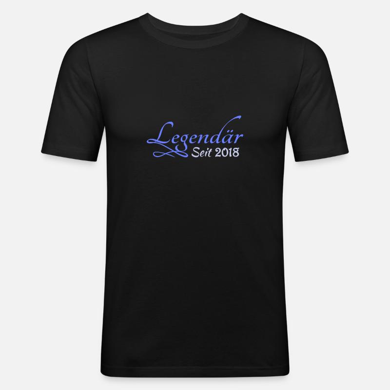 2018 2018 - Männer Slim Fit T-Shirt - Schwarz