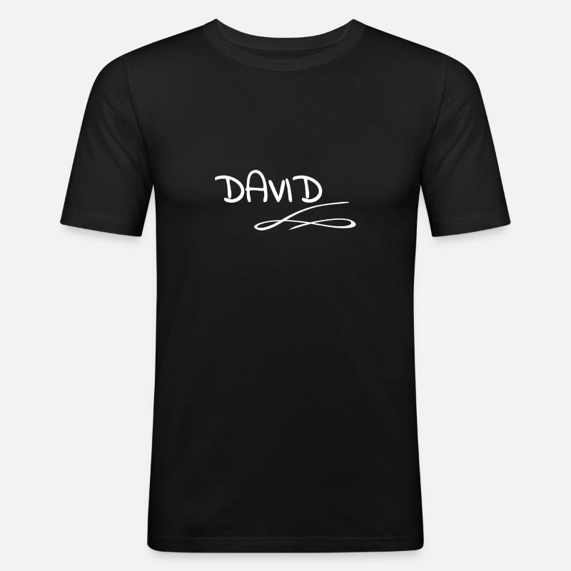 First name David - Men's Slim Fit T-Shirt - black