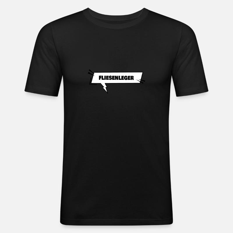 Fliesenleger als Bildung - Männer Slim Fit T-Shirt - Schwarz