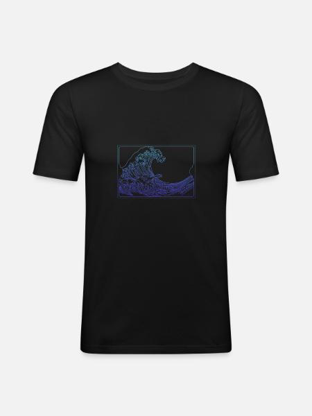Waves only - Men's Slim Fit T-Shirt - black