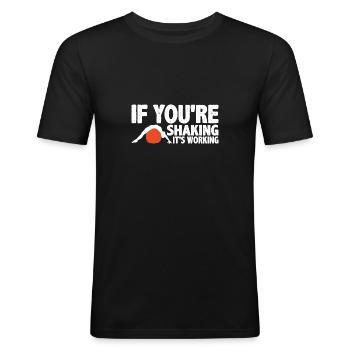 Si vous tremblez, ça marche 3 - T-shirt près du corps Homme - noir - Devant - Nik (191cm)