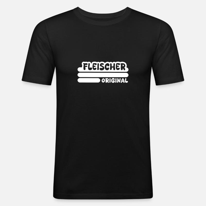 Beruf Fleischer - Männer Slim Fit T-Shirt - Schwarz