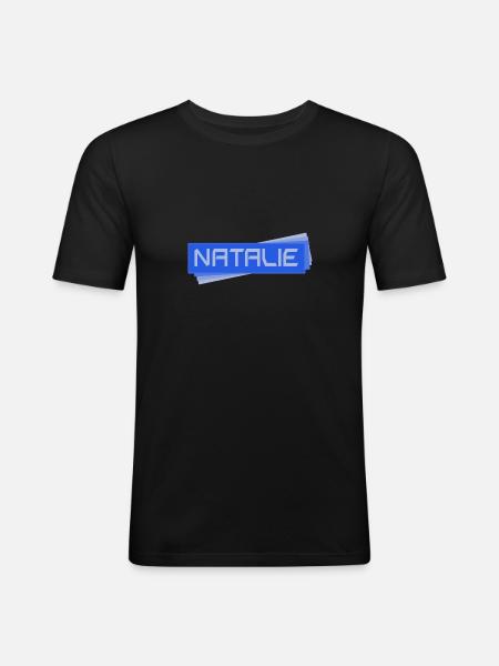 Natalie als NATALIE - Männer Slim Fit T-Shirt - Schwarz