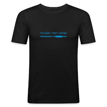 dj - Men's Slim Fit T-Shirt - black - Front - Nik (191cm)