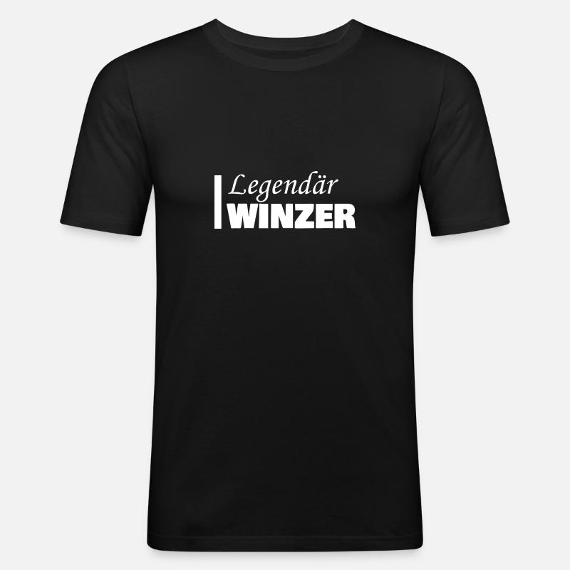 Winzer - Männer Slim Fit T-Shirt - Schwarz