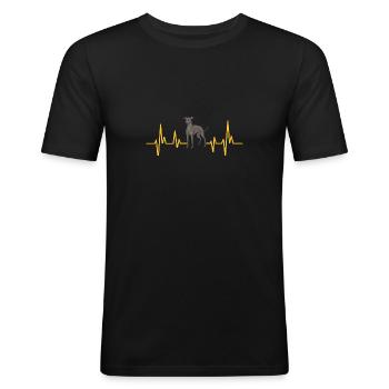 Italian Greyhound Greyhound Dogs - Men's Slim Fit T-Shirt - black - Front - Nik (191cm)