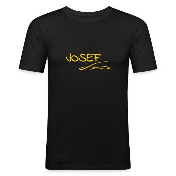 Vorname Josef - Männer Slim Fit T-Shirt - Schwarz - Vorne - Nik (191cm)