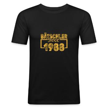 Baccalauréat 1988 - T-shirt près du corps Homme - noir - Devant - Nik (191cm)