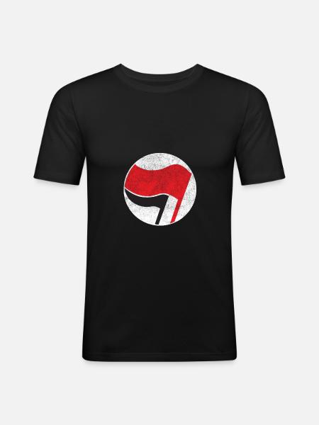 antifascistisk flag antifa - Herre Slim Fit T-Shirt - sort