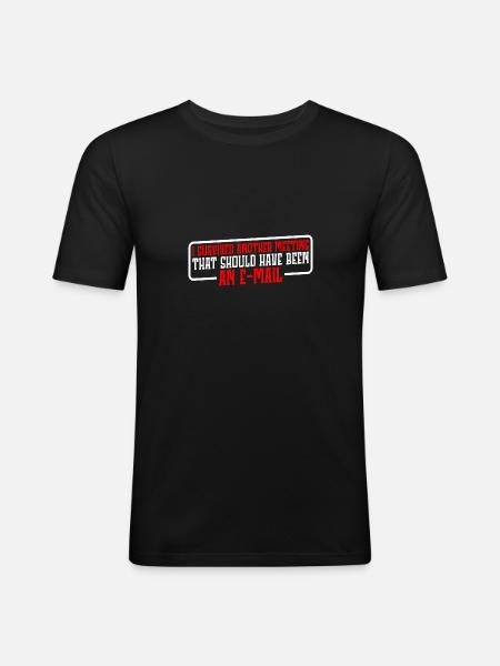 I Survived Another Meeting 19 - Men's Slim Fit T-Shirt - black