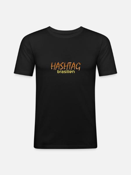 Media brasilien - Männer Slim Fit T-Shirt - Schwarz