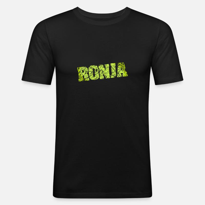 Geschenkidee Ronja - Männer Slim Fit T-Shirt - Schwarz