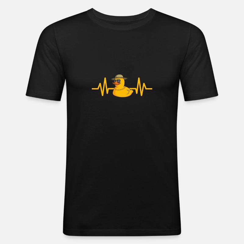 Quietscheentchen Quietscheente Gummiente - Männer Slim Fit T-Shirt - Schwarz