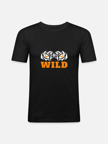 Wilde Augen - Männer Slim Fit T-Shirt - Schwarz