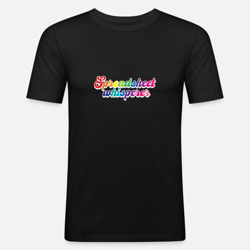 Spreadsheet Whisperer - Männer Slim Fit T-Shirt - Schwarz