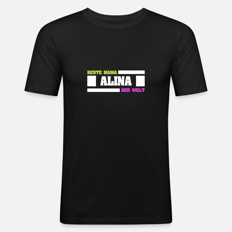 Mutter Alina - Männer Slim Fit T-Shirt - Schwarz