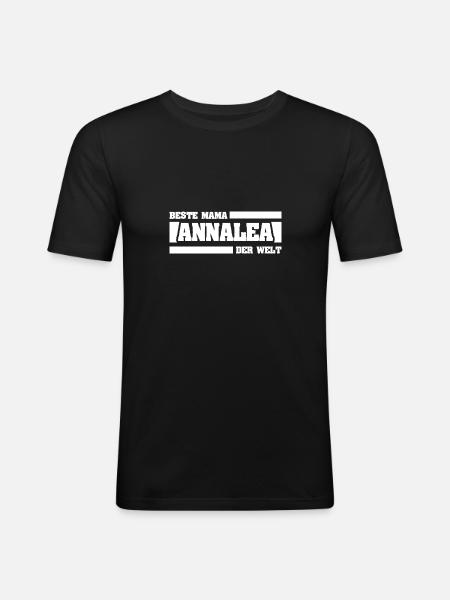 Geschenk für Annalea - Männer Slim Fit T-Shirt - Schwarz