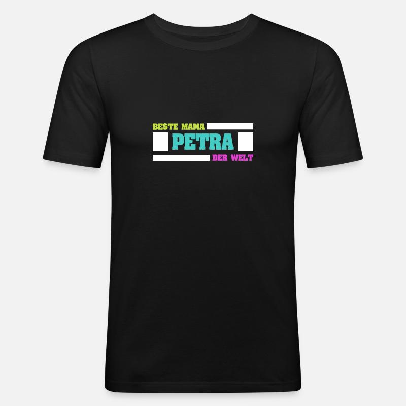 Mutter Petra - Männer Slim Fit T-Shirt - Schwarz