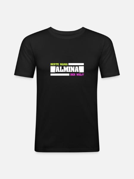 Almina - Men's Slim Fit T-Shirt - black