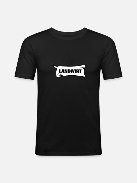 Speech bubble farmer - Men's Slim Fit T-Shirt - black