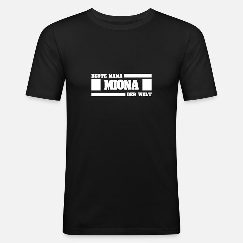 Miona als Mutter - Männer Slim Fit T-Shirt - Schwarz
