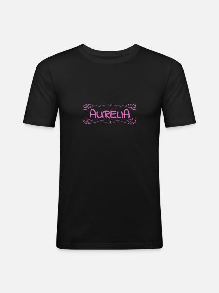 Aurelia as a name - Men's Slim Fit T-Shirt - black