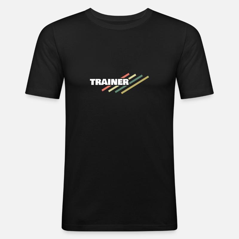 Arbeitsplatz Trainer - Männer Slim Fit T-Shirt - Schwarz