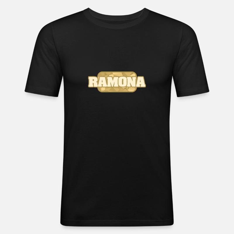 Ramona - Männer Slim Fit T-Shirt - Schwarz