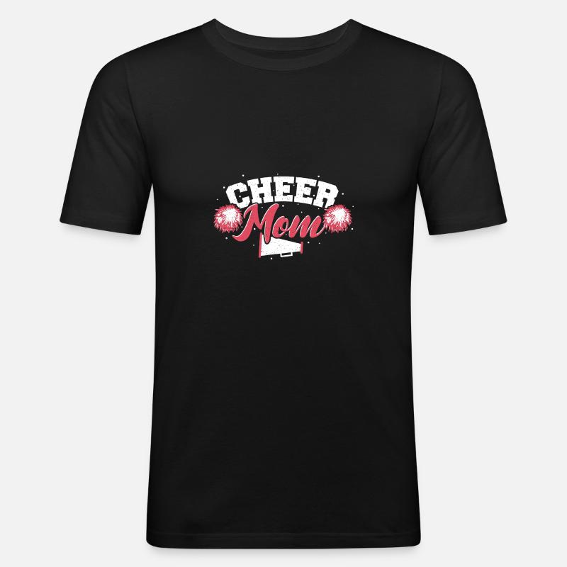 Cheer Mom - Mutter - Männer Slim Fit T-Shirt - Schwarz
