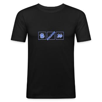 Naissance de Baldur - T-shirt près du corps Homme - noir - Devant - Nik (191cm)