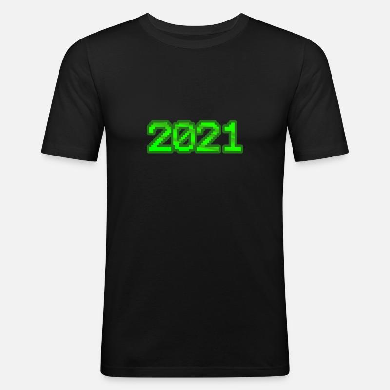 Nerd 2021 - Männer Slim Fit T-Shirt - Schwarz