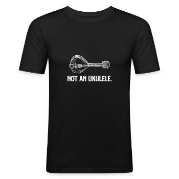 Pas un joueur de mandoline drôle de ukulélé - T-shirt près du corps Homme - noir - Devant - Nik (191cm)