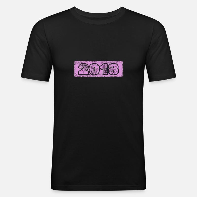 2018 - Männer Slim Fit T-Shirt - Schwarz