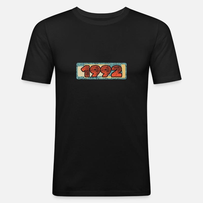 1992 - Männer Slim Fit T-Shirt - Schwarz