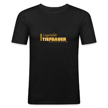 Beruf Tiefbauer - Männer Slim Fit T-Shirt - Schwarz - Vorne - Nik (191cm)