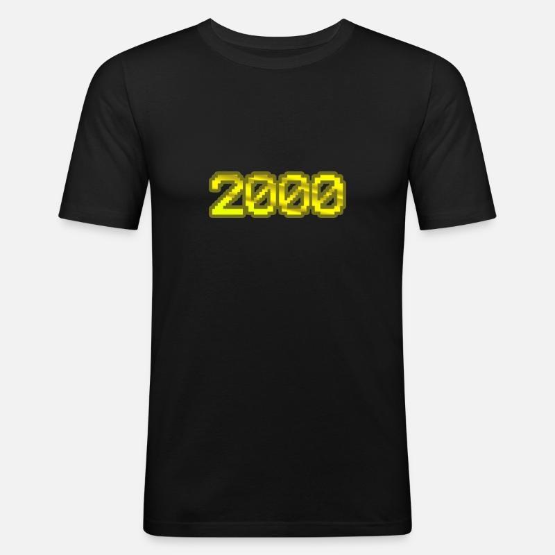 2000 2000 - Männer Slim Fit T-Shirt - Schwarz