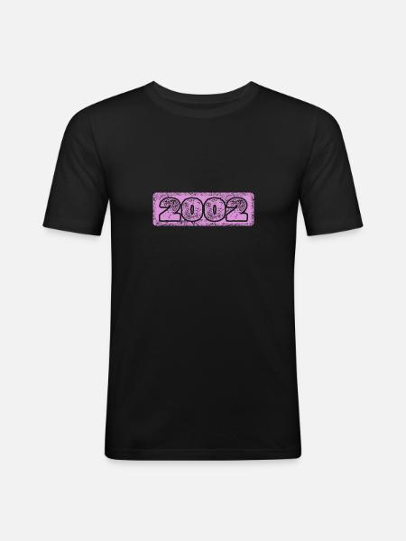 Numéro 2002 - T-shirt près du corps Homme - noir