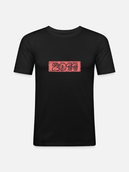 Year 2011 - Men's Slim Fit T-Shirt - black