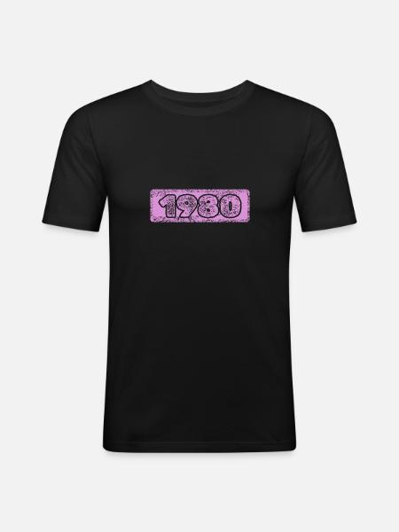 Year 1980 - Men's Slim Fit T-Shirt - black