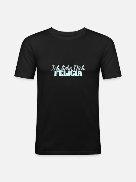Felicia - Männer Slim Fit T-Shirt - Schwarz