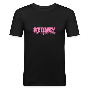 Sydney - T-shirt près du corps Homme - noir - Devant - Nik (191cm)