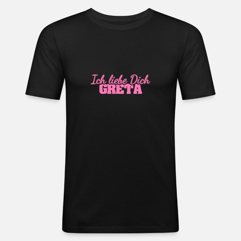 Liebe Gre - Männer Slim Fit T-Shirt - Schwarz