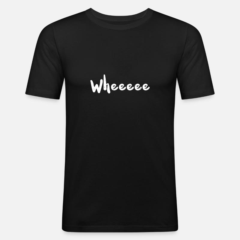 Wheeeeee - Coral - Men's Slim Fit T-Shirt - black
