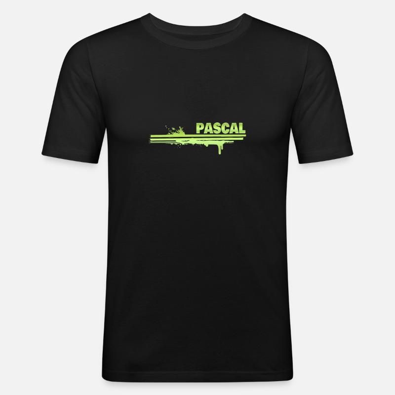 Pascal - Männer Slim Fit T-Shirt - Schwarz